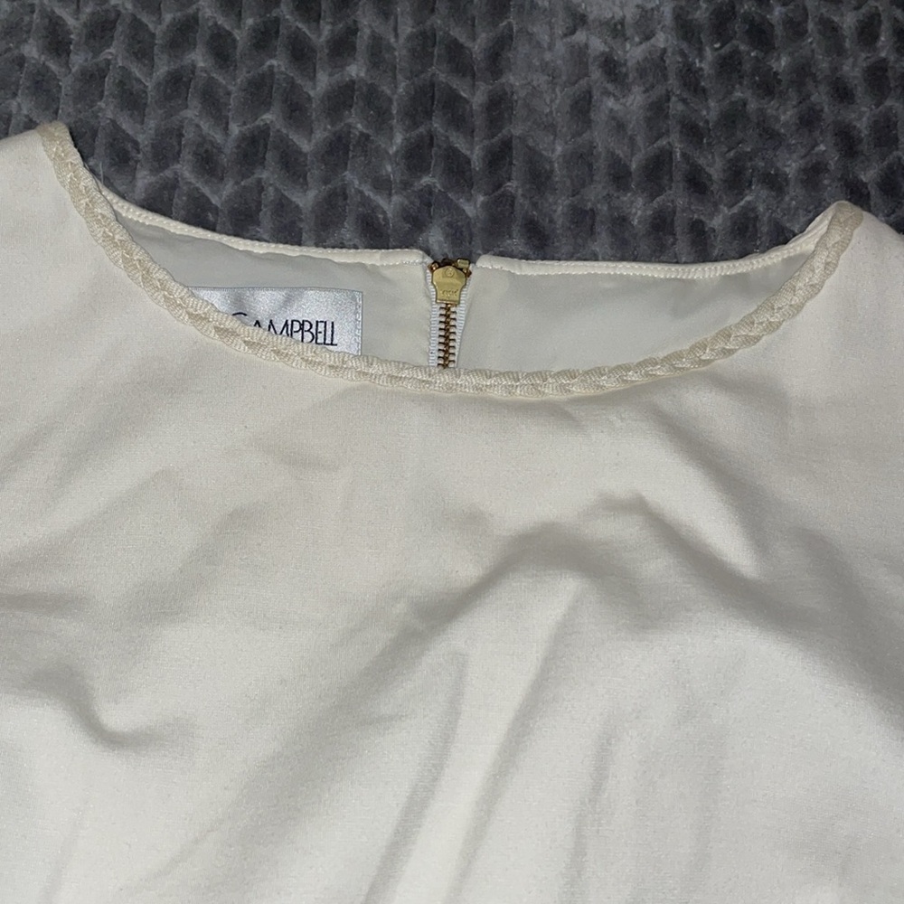 Sara Campbell Sleeveless‎ Dress.  Lined.  Fringe waist.  Size Medium. - Picture 12 of 12